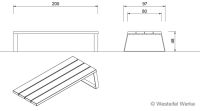 Campus - benk u / rygg - dybde 80 cm utvidelsemodul. 