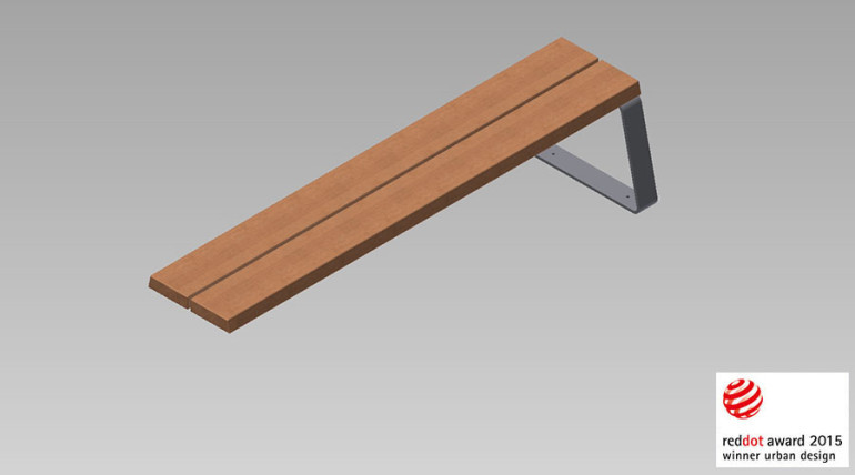 Campus - benk u / rygg - dybde 39 cm utvidelsemodul.