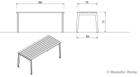 Bonn bord 180 cm. 