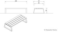 Campus - benk uten rygg - dybde 80 cm. 